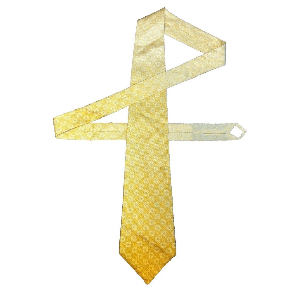 Tommy Hilfiger Necktie Men 100% Silk Yellow Ombre‎ Made in Italy Rare